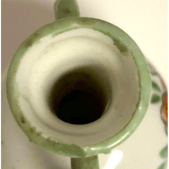 Vintage Japanese Miniature Vase With Dual Handles & Floral Design - Picture 6 of 6